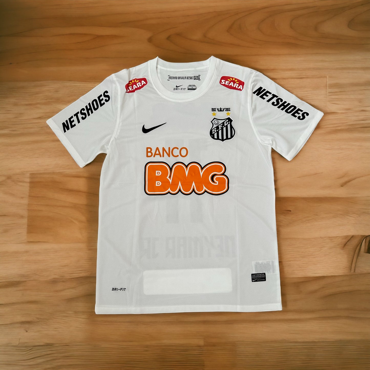 Neymar Jr #11 Santos 11/12 Retro Home White Soccer Jersey True Size Men Shirt