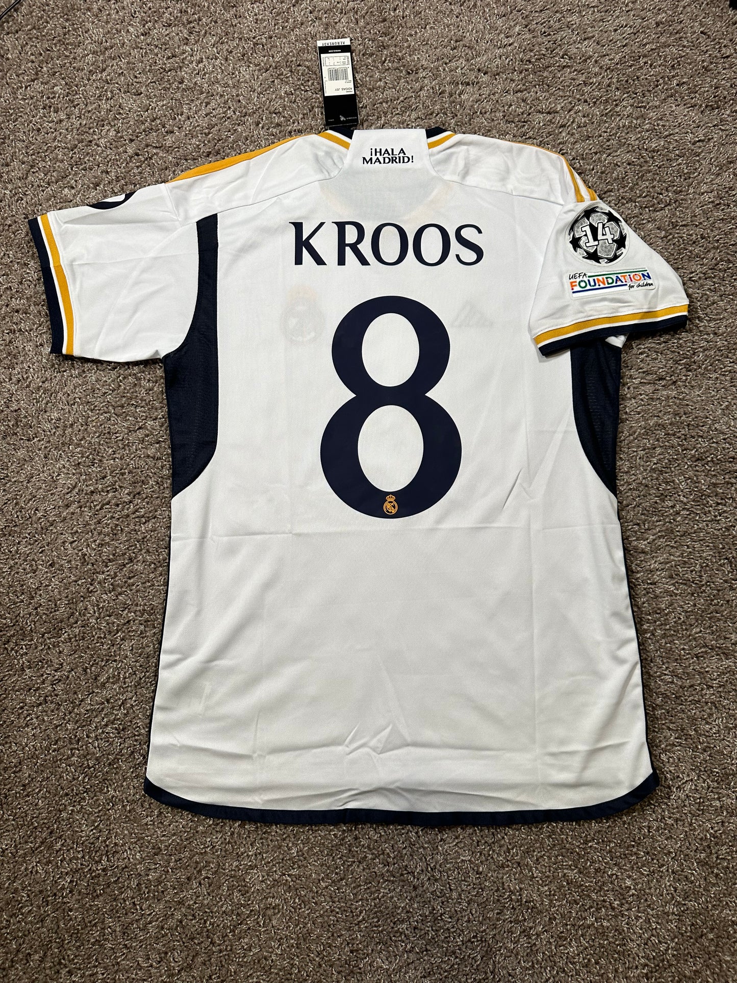 Real Madrid Final 2024 Toni Kroos #8 Home White Soccer Jersey Men Shirt Size