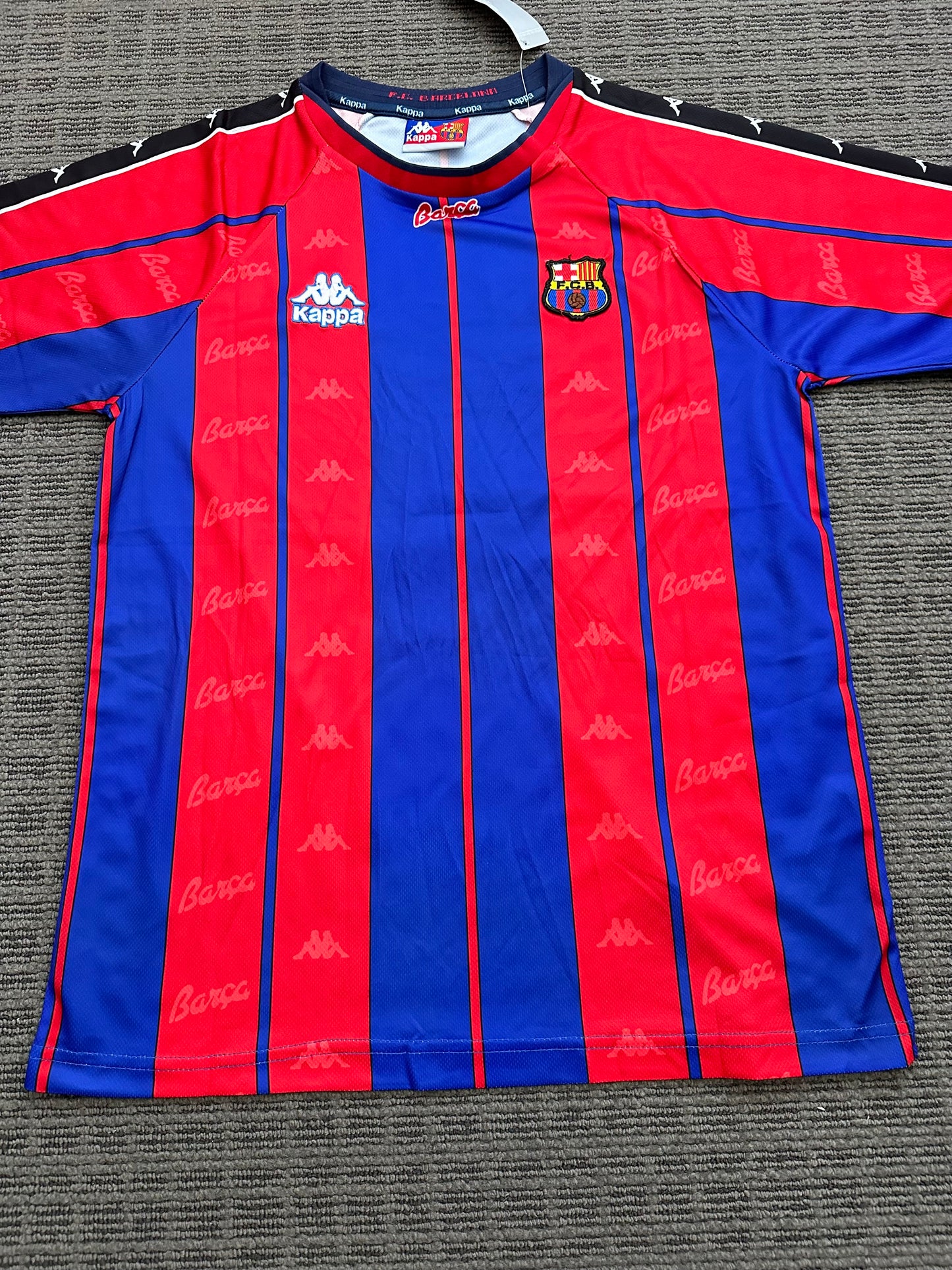 Soccer Jersey Barcelona Retro Home Blue Red Pep Guardiola #4 96/97 Shirt Men