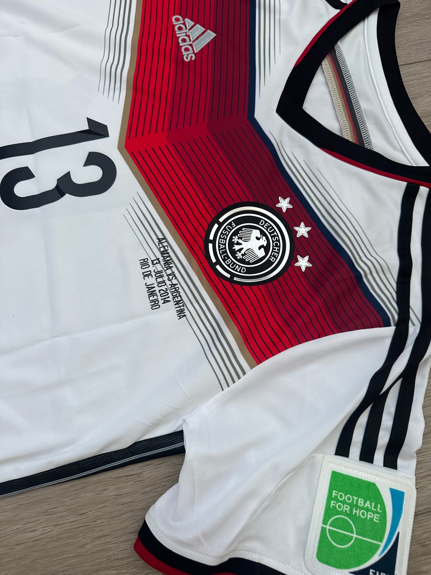 Germany Team Thomas Muller #13 FWC 2014 Home white Retro Soccer Jersey Men Size