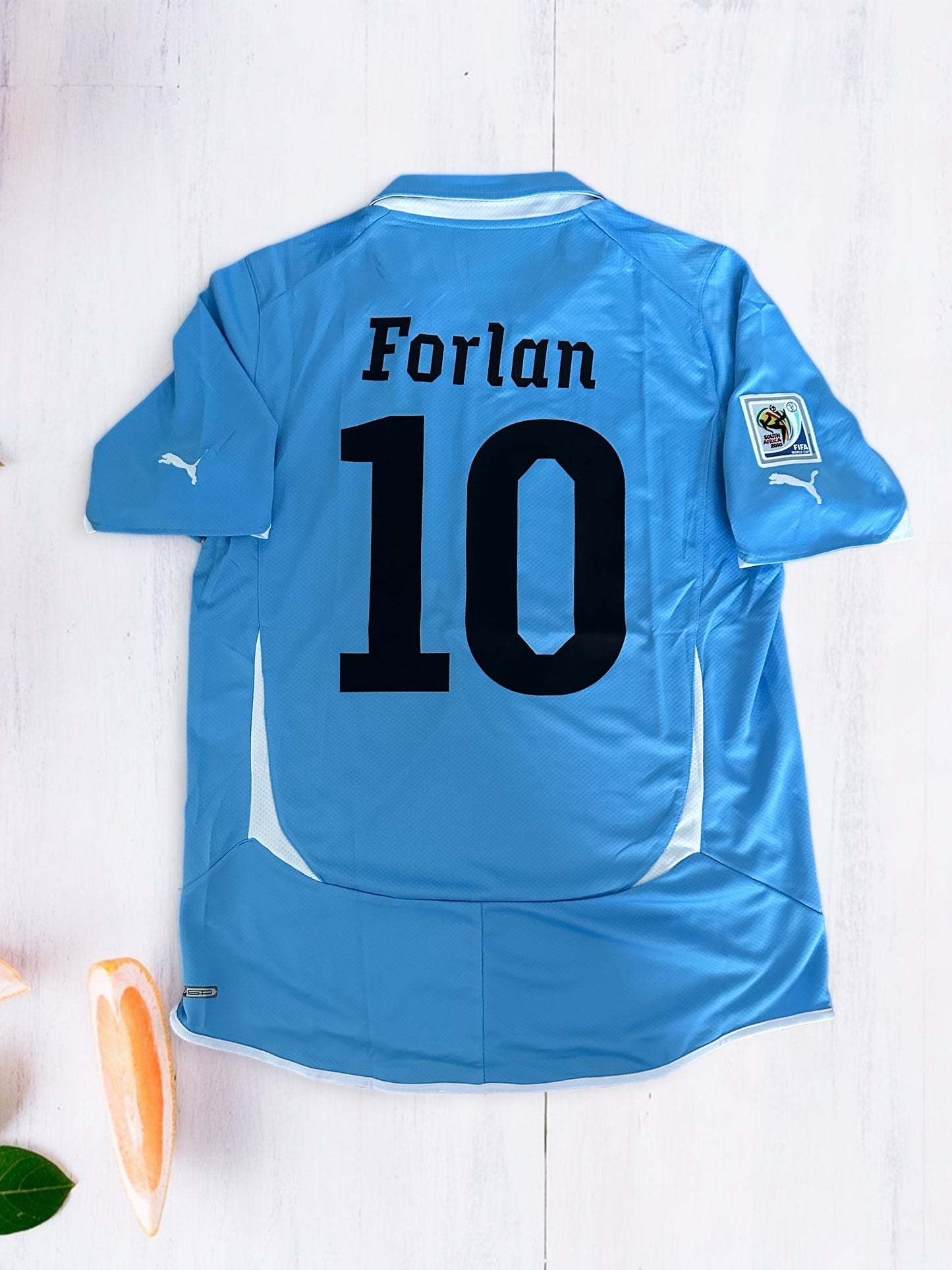Uruguay 2010 Diego Forlan #10 Retro Soccer Jersey Fifa world cup Blue Men Size