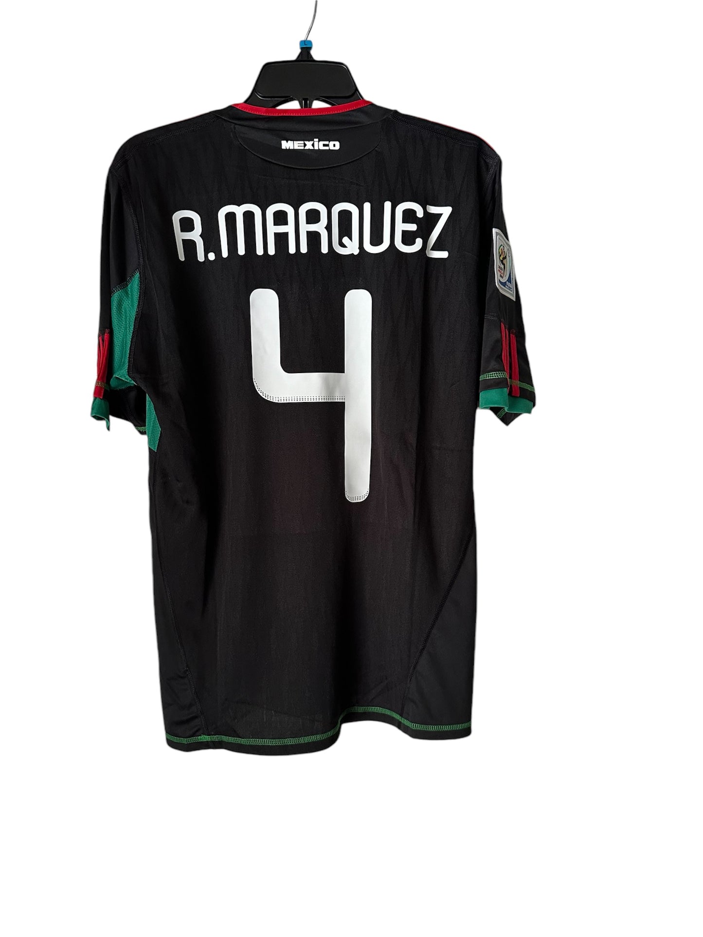 Mexico Rafael Marquez #4 Retro Soccer Jersey FWC 2010 Black Away Men Size Shirt
