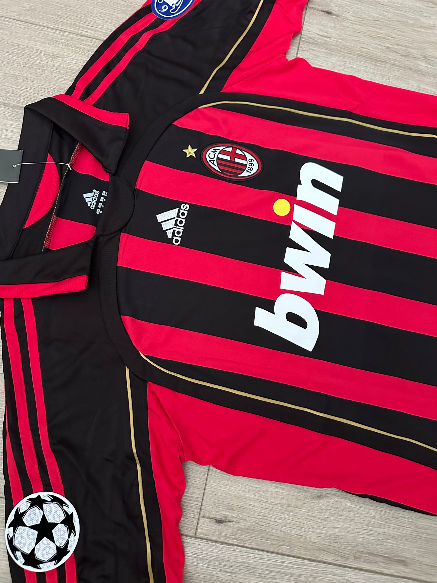 Milan Kaka 22 Retro 06-07 Home Soccer Jersey Home Red Black Men