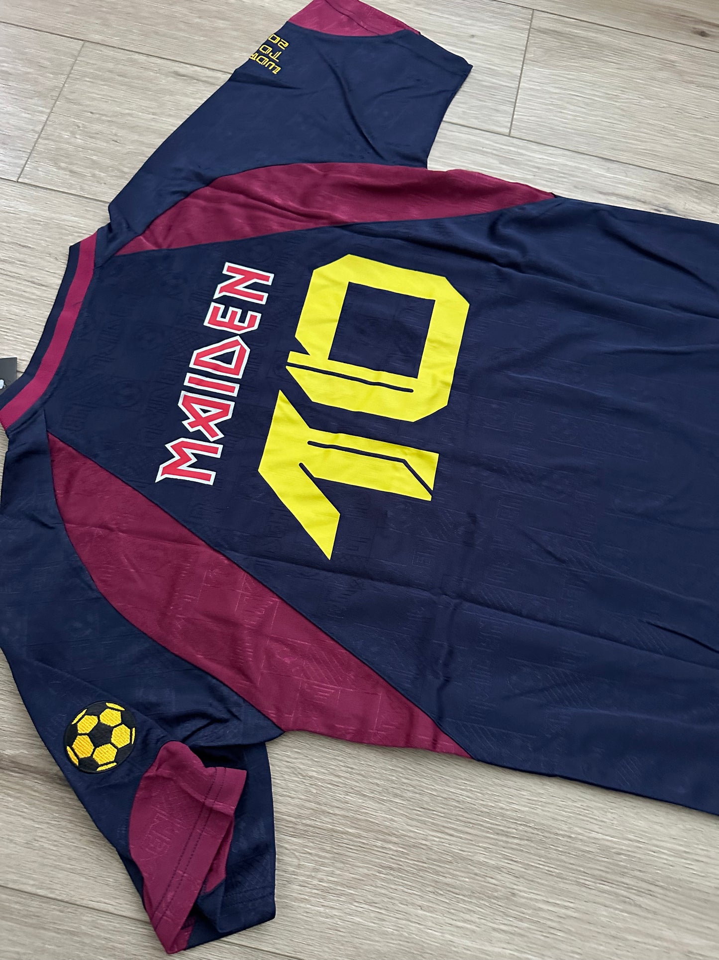 Soccer Jersey Retro 2010 West Ham Iron Maiden Home Red Blue Size Men Football
