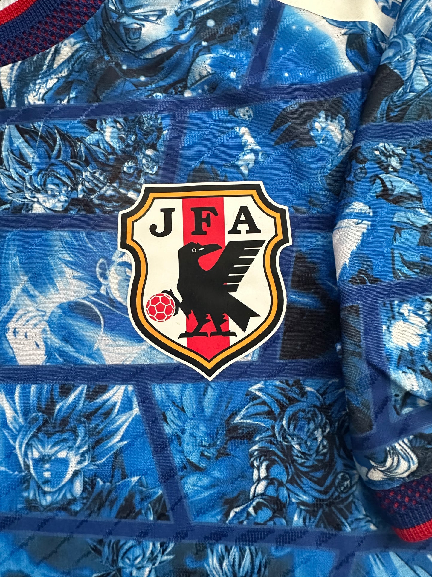 Japan Dragon Ball Z Soccer Jersey Blue Special Edition Anime Men Size Shirt