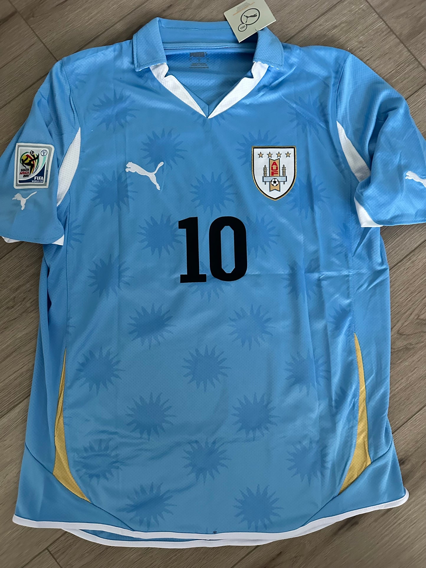 Uruguay 2010 Diego Forlan #10 Retro Soccer Jersey Fifa world cup Blue Men Size