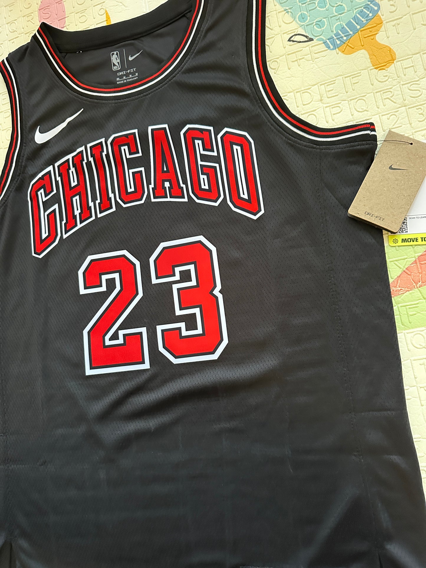 Chicago Bulls Michael Jordan #23 Retro Basketball Jersey Black Men Size