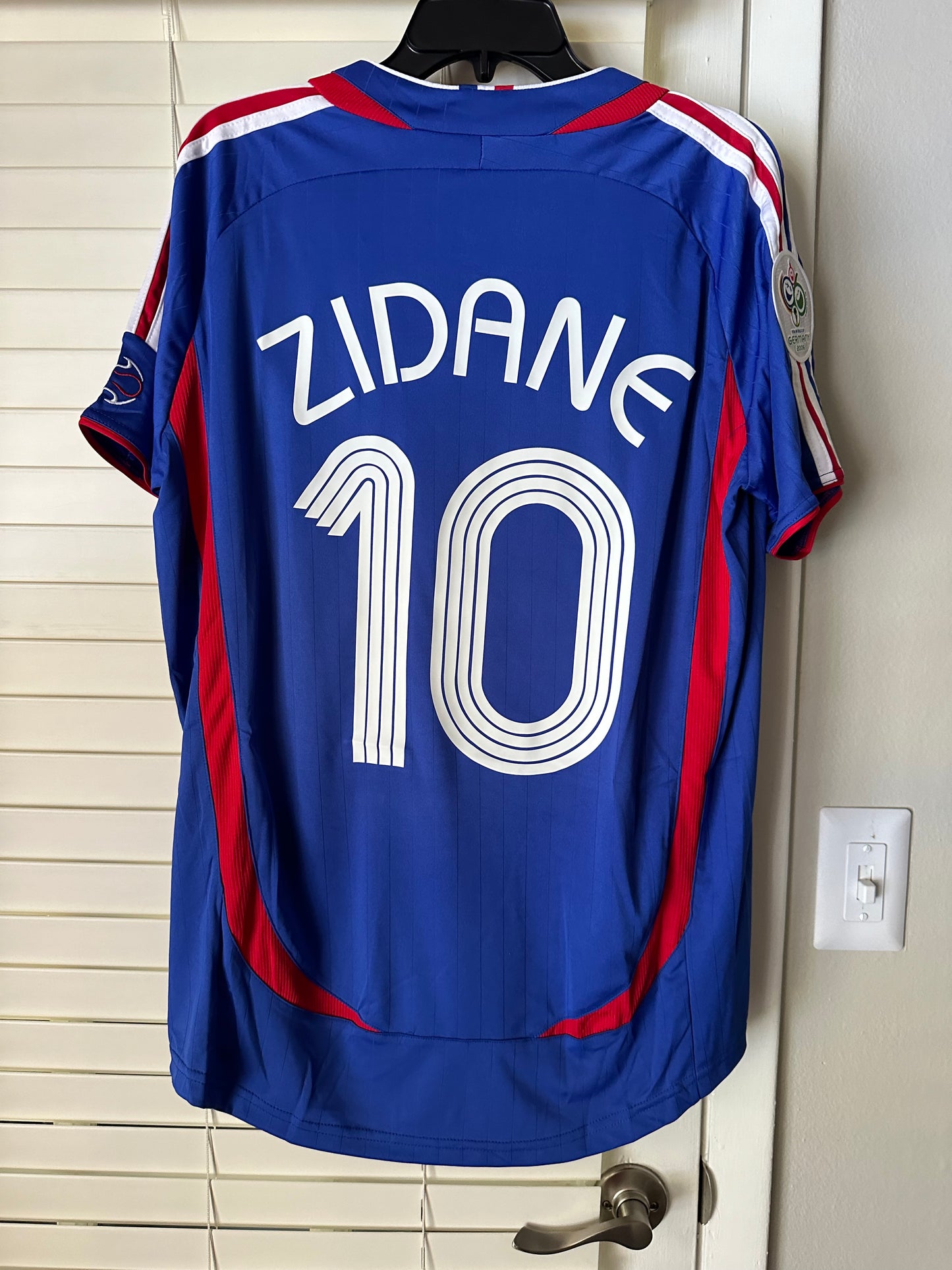 France Zinedine Zidane #10 Retro Soccer Jersey FWC 2006 Home Blue Men Size shirt