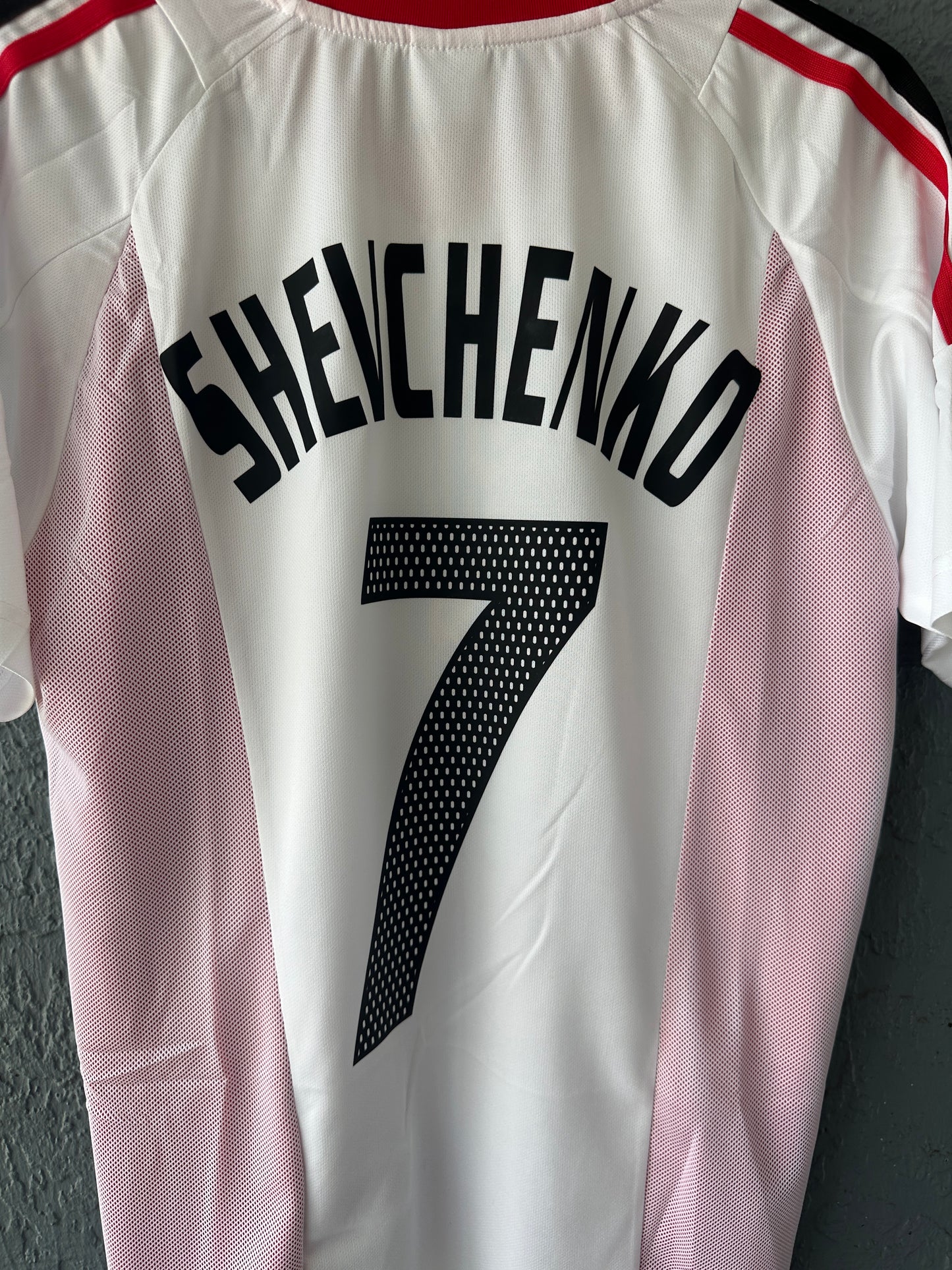 Milan 2003 UCL Final Andriy Shevchenko #7 Away Soccer Jersey White Men Team Size