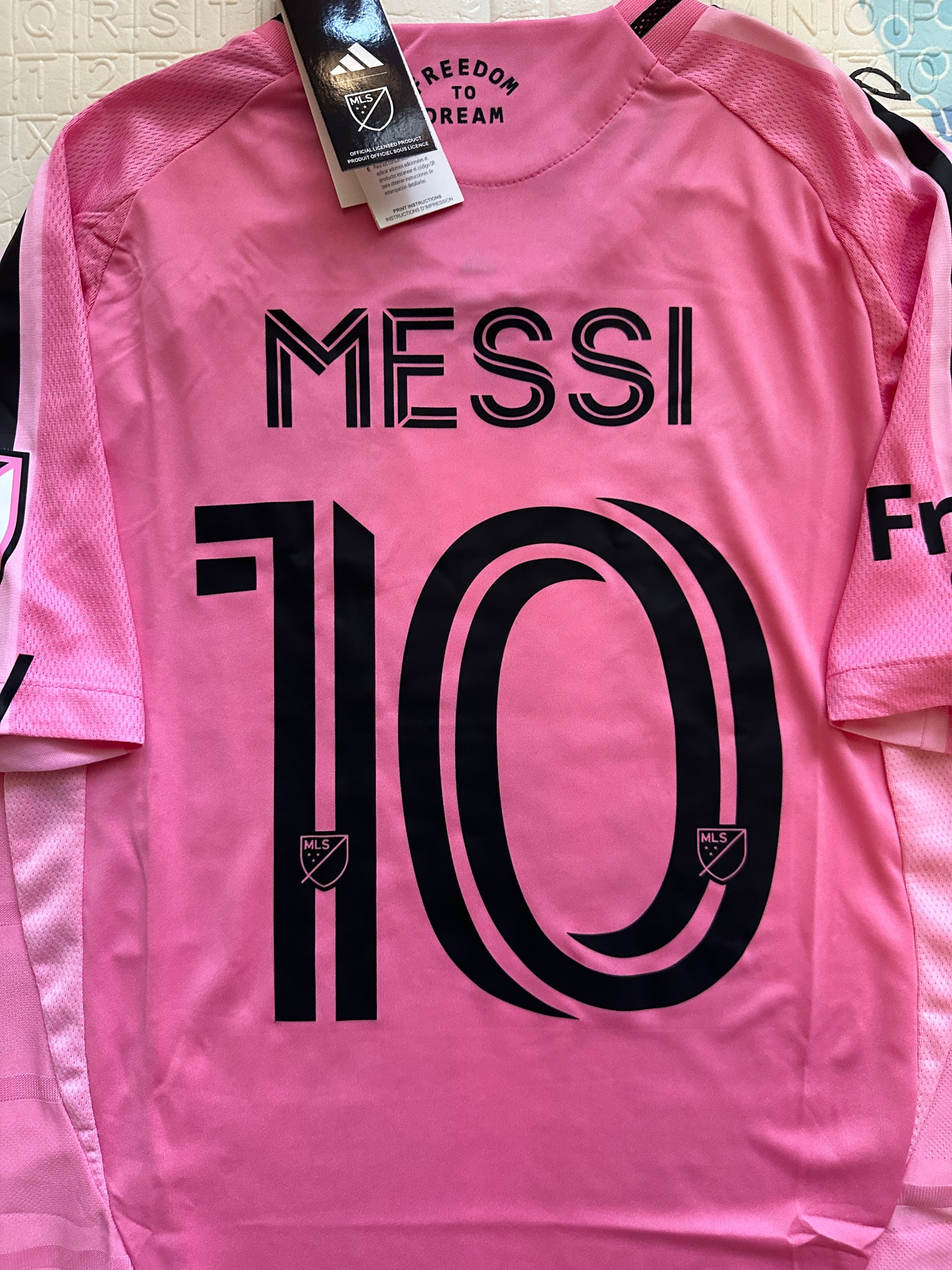 Inter Miami Messi #10 Soccer Jersey Pink 2025 Home Fan Men Size Shirt