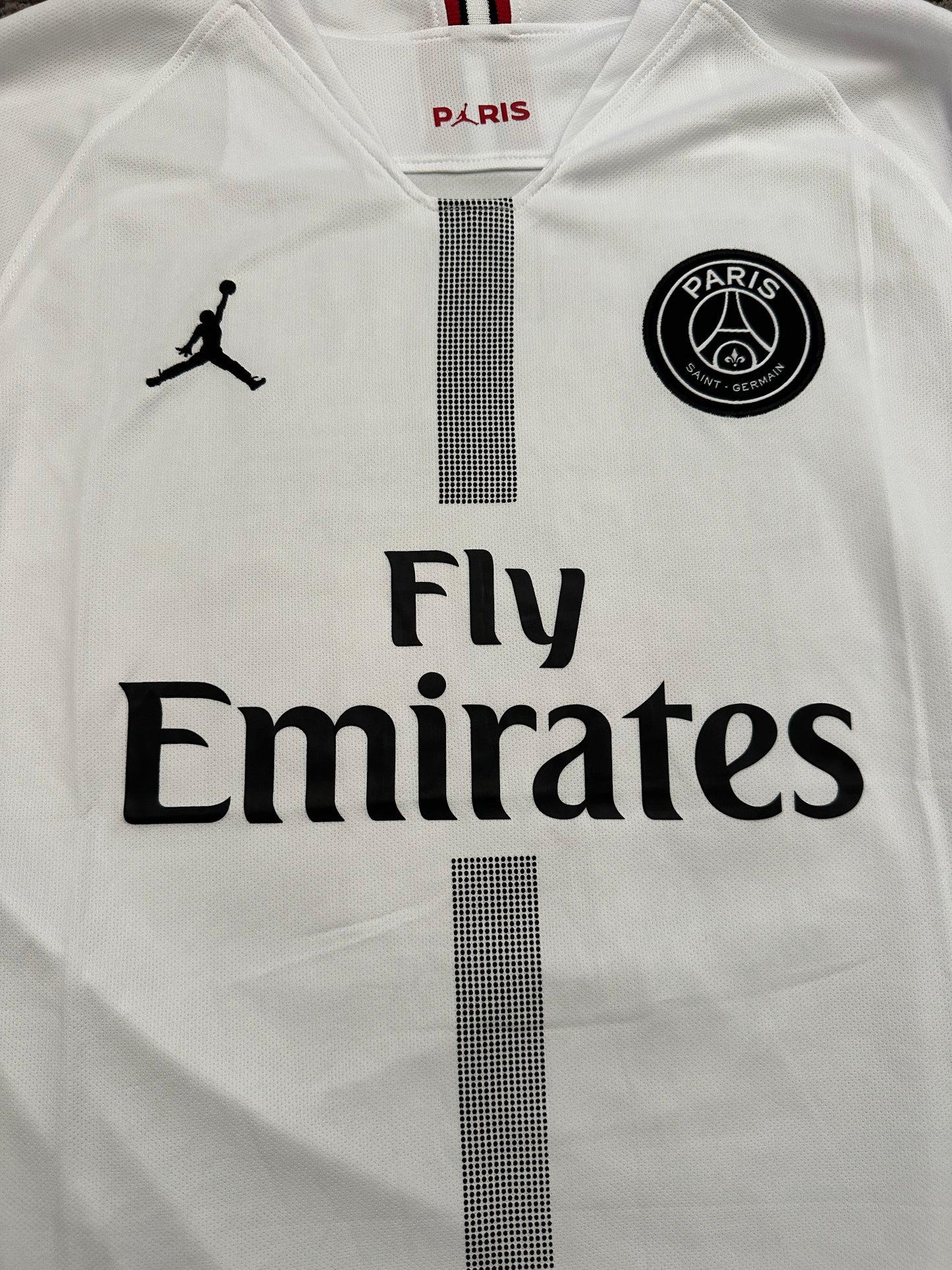 Soccer Jersey Retro PSG 18/19 Neymar Jr #10 Away White Long Sleeves UCL Men Size