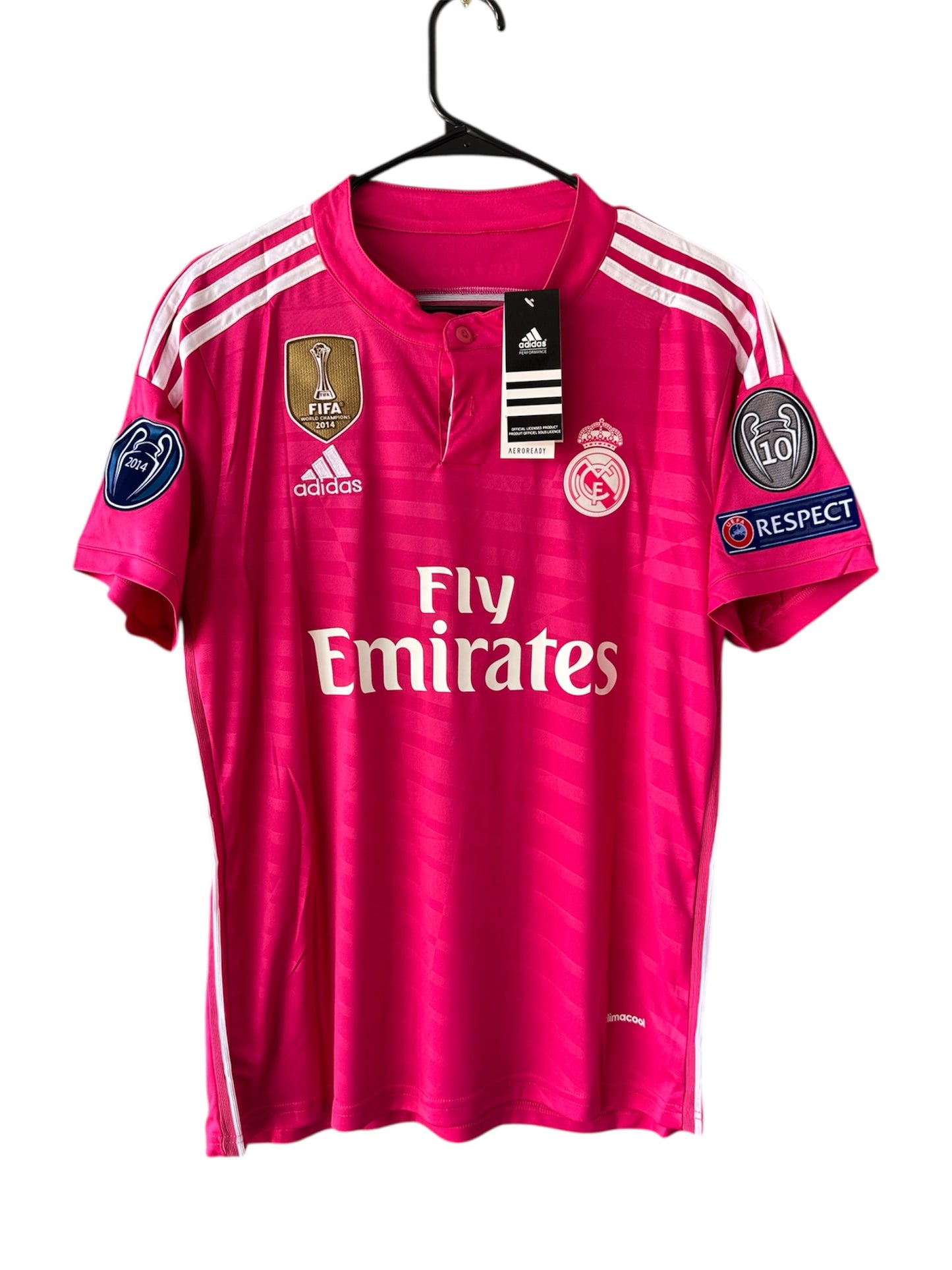 Real Madrid 14/15 Cristiano Ronaldo #7 Soccer Jersey Pink Champions Men Shirt