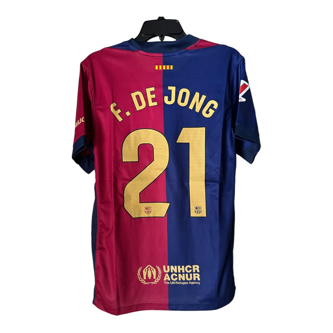 Barcelona Frenkie De Jong #21 Soccer Jersey 2024/25 Home Blaugrana Men Size