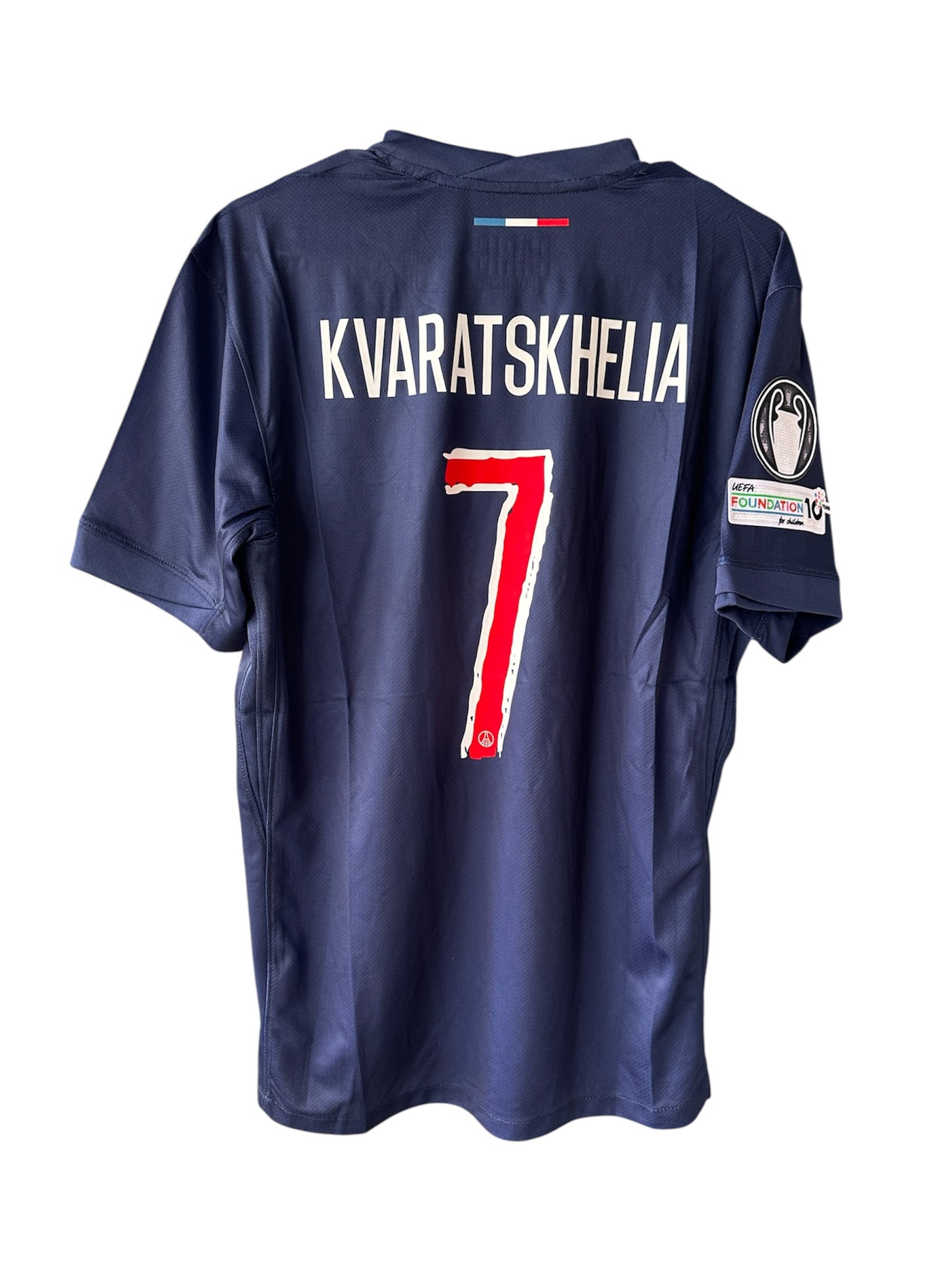 PSG KVARATSKHELIA #7 Home Blue 2024/25 Final Champions Soccer Jersey Men