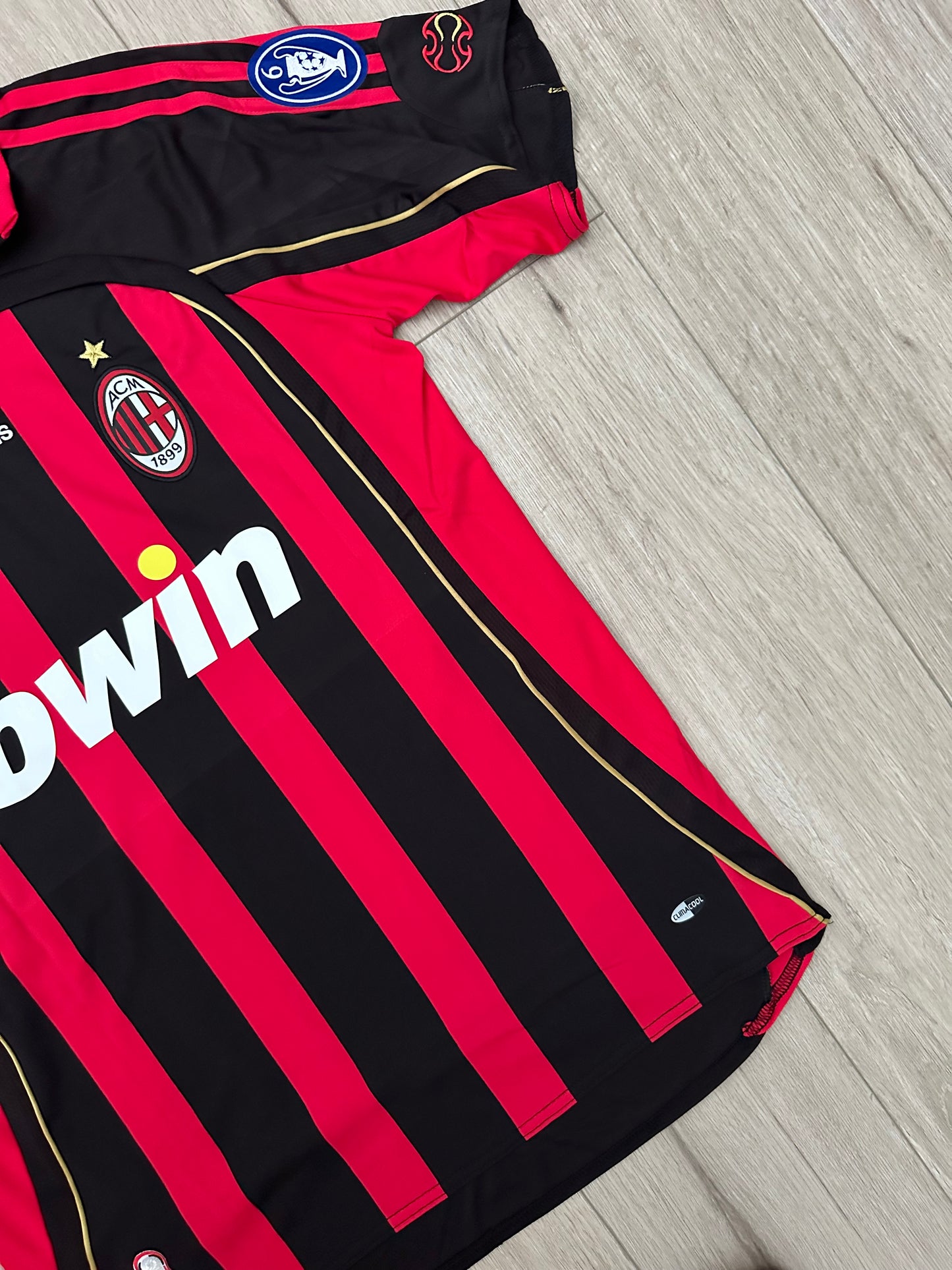 Milan Kaka 22 Retro 06-07 Home Soccer Jersey Home Red Black Men
