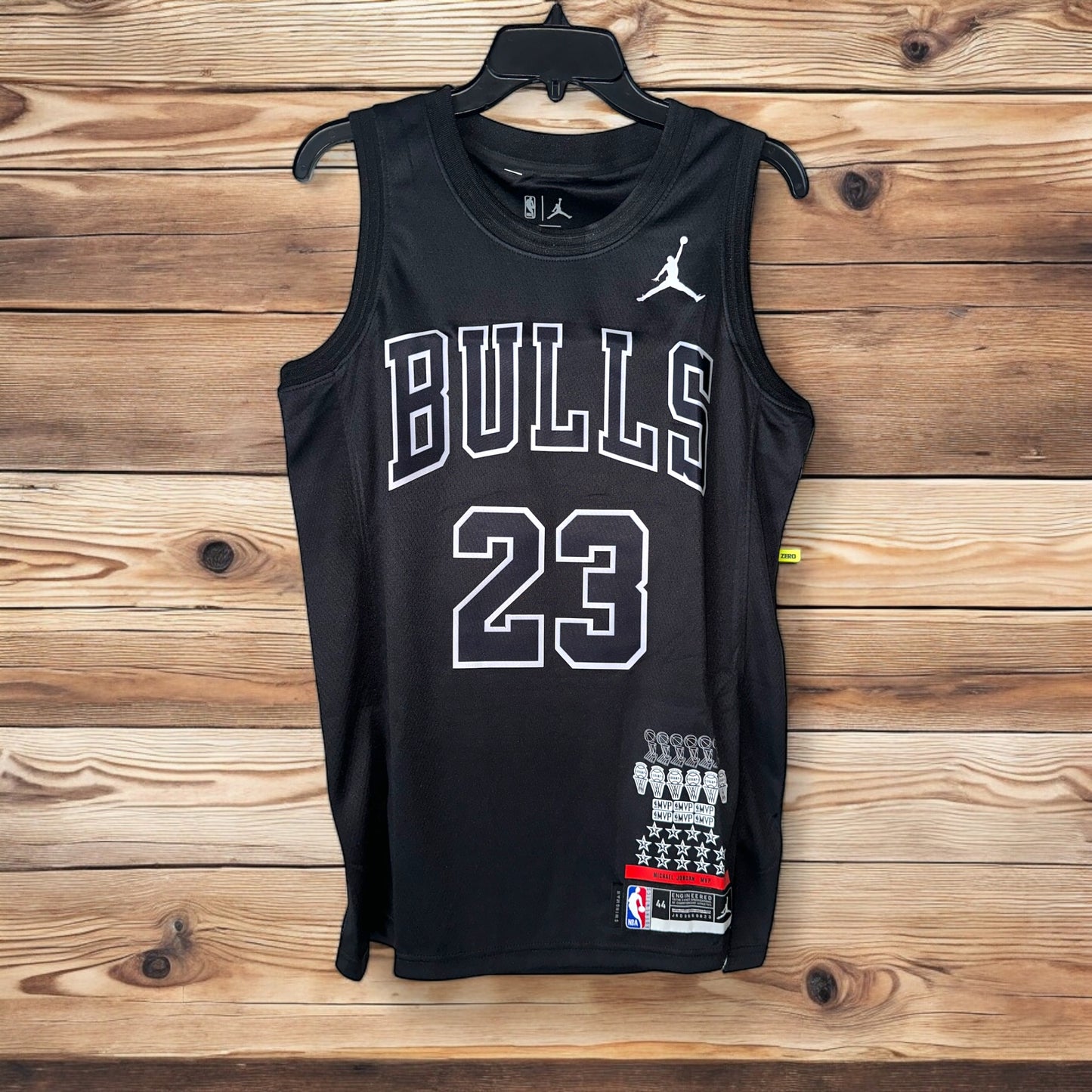 Chicago Bulls Michael Jordan Basketball Jersey Black MVP Edition #23 Men Size Shirt Rings