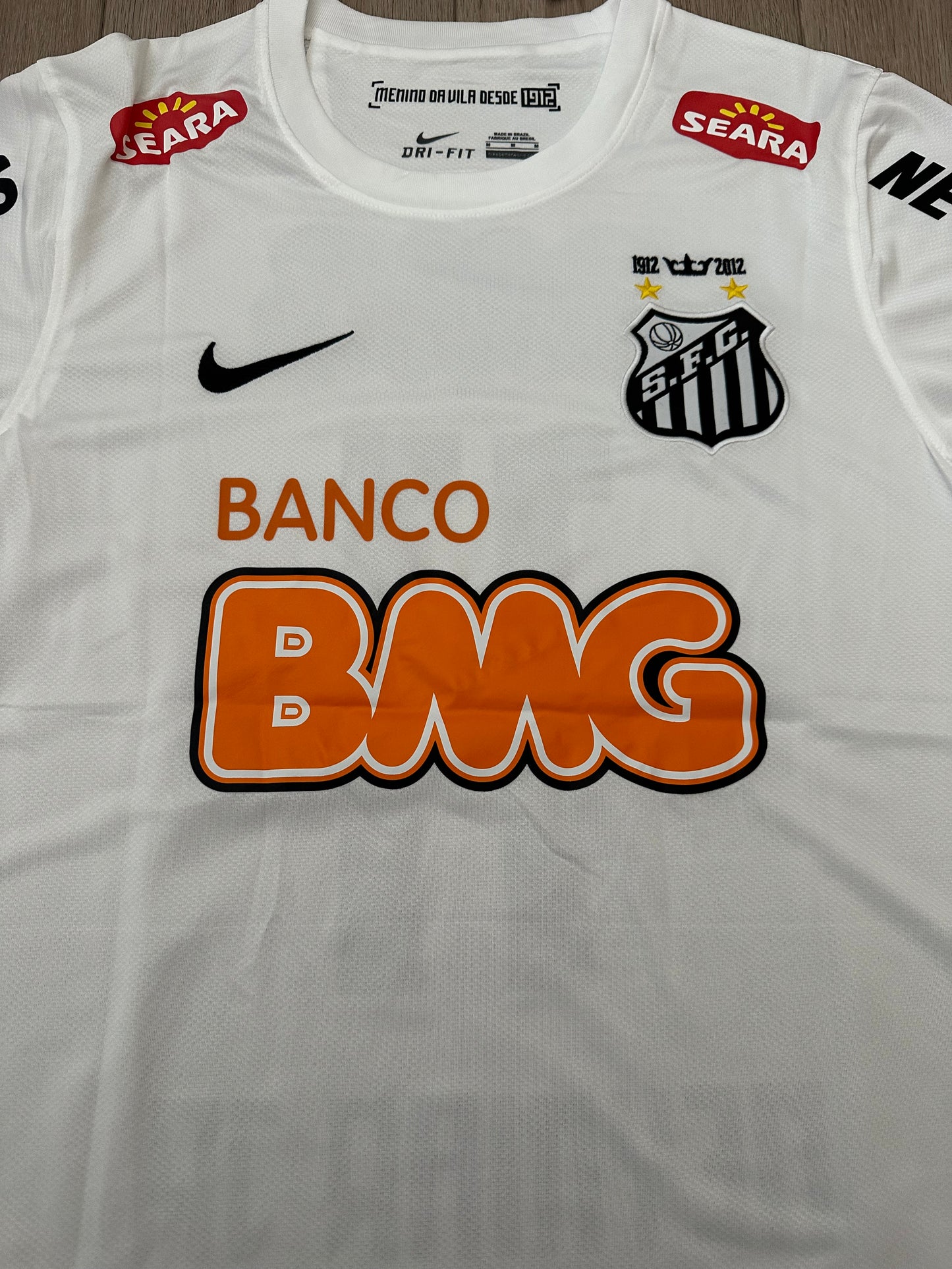 Neymar Jr #11 Santos 11/12 Retro Home White Soccer Jersey True Size Men Shirt