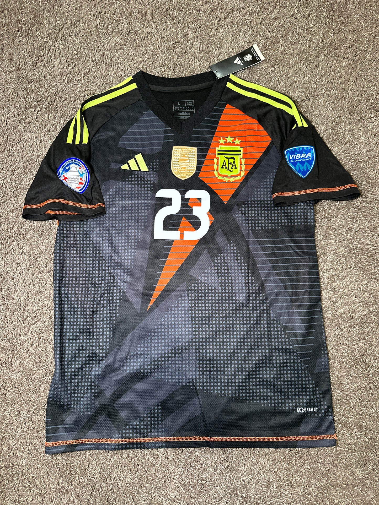 Argentina 2024 Dibu Martinez #23 Jersey Final America Cup Green Men size