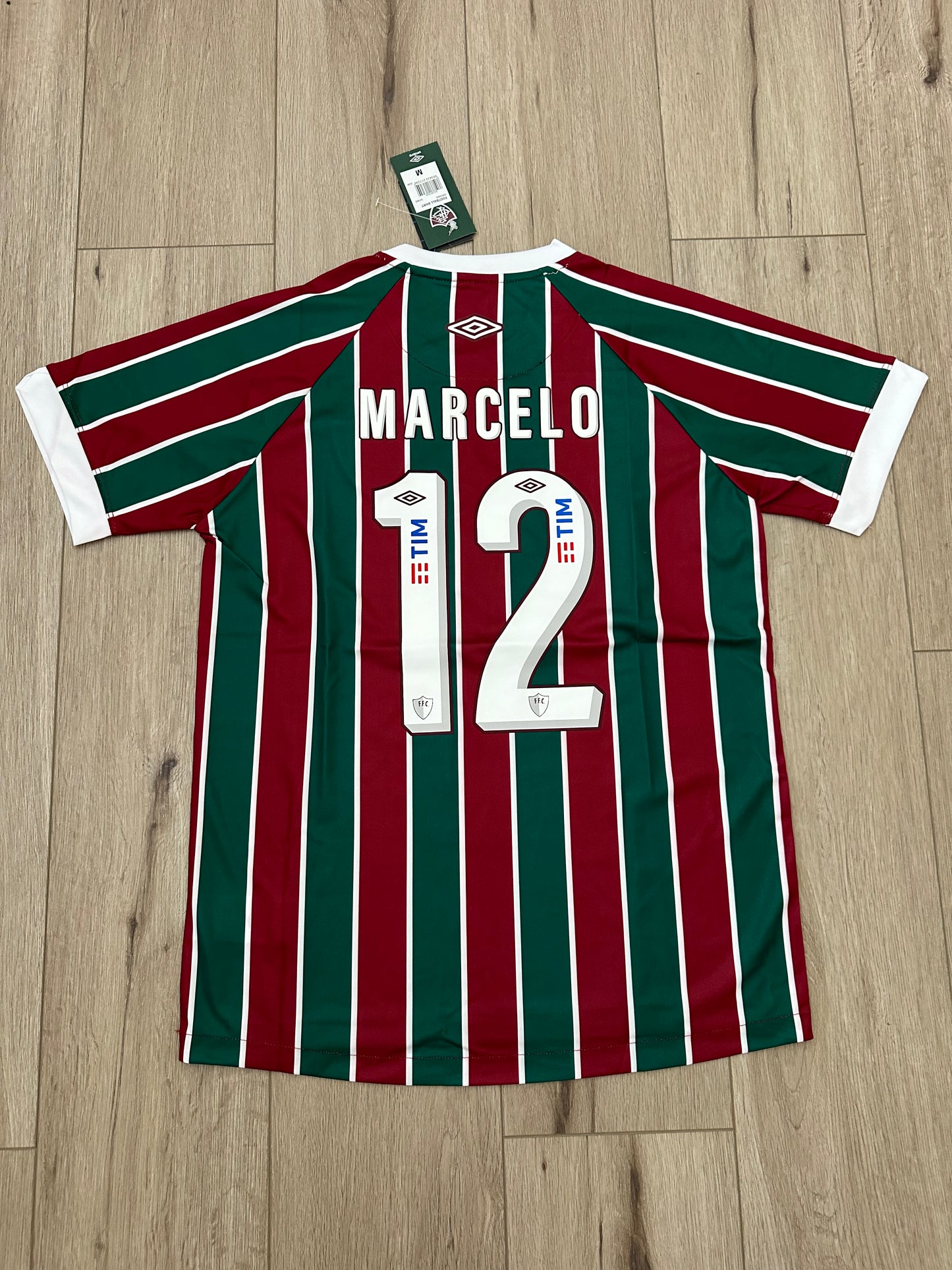Fluminense Marcelo Soccer Jersey Home Red Green Brazil Men Size