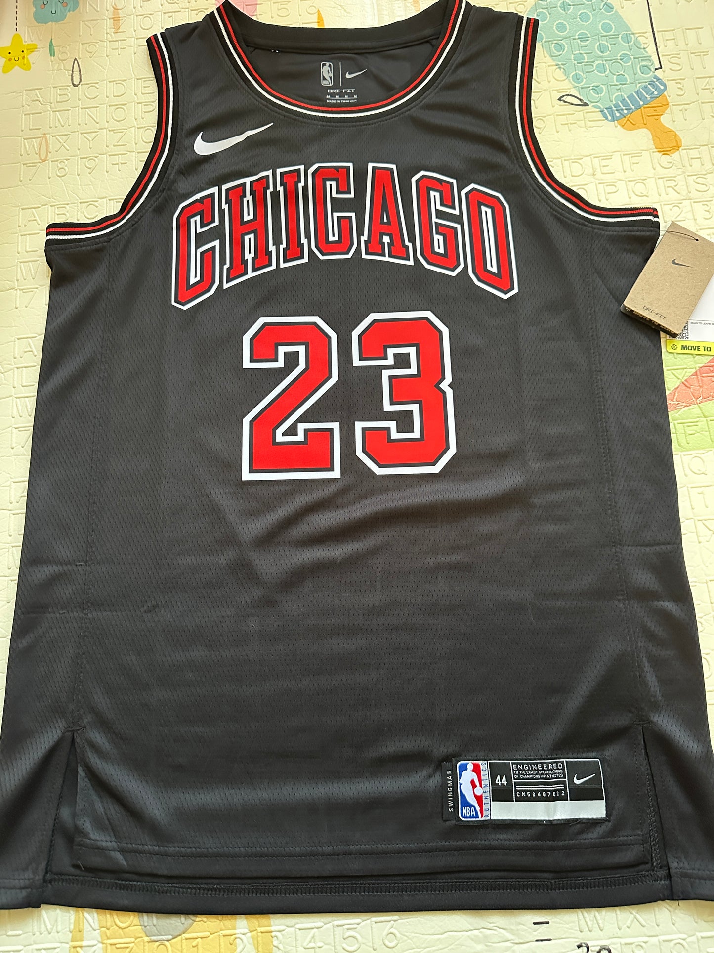 Chicago Bulls Michael Jordan #23 Retro Basketball Jersey Black Men Size