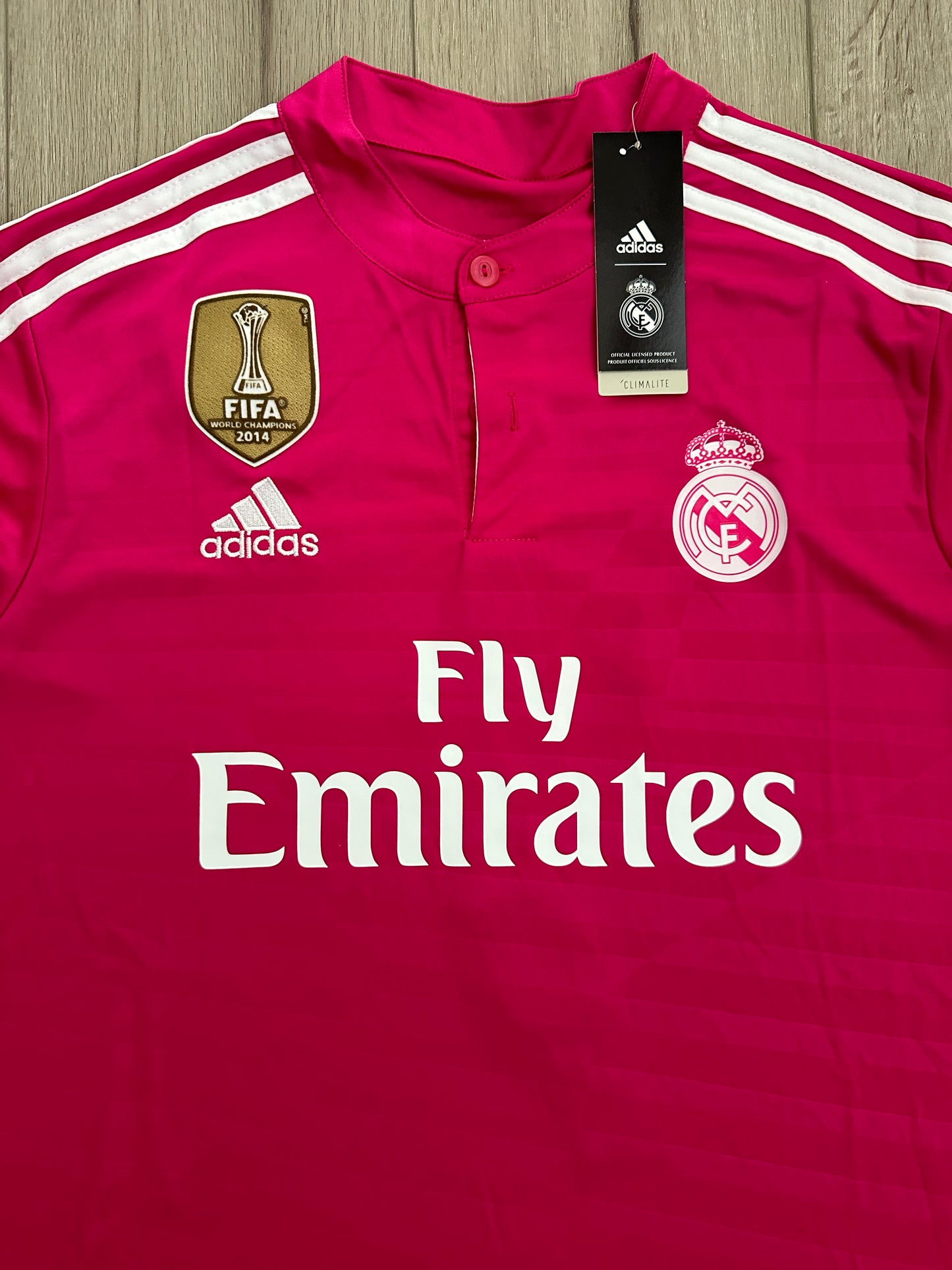Real Madrid 14/15 Cristiano Ronaldo #7 Soccer Jersey Pink Champions Men Shirt