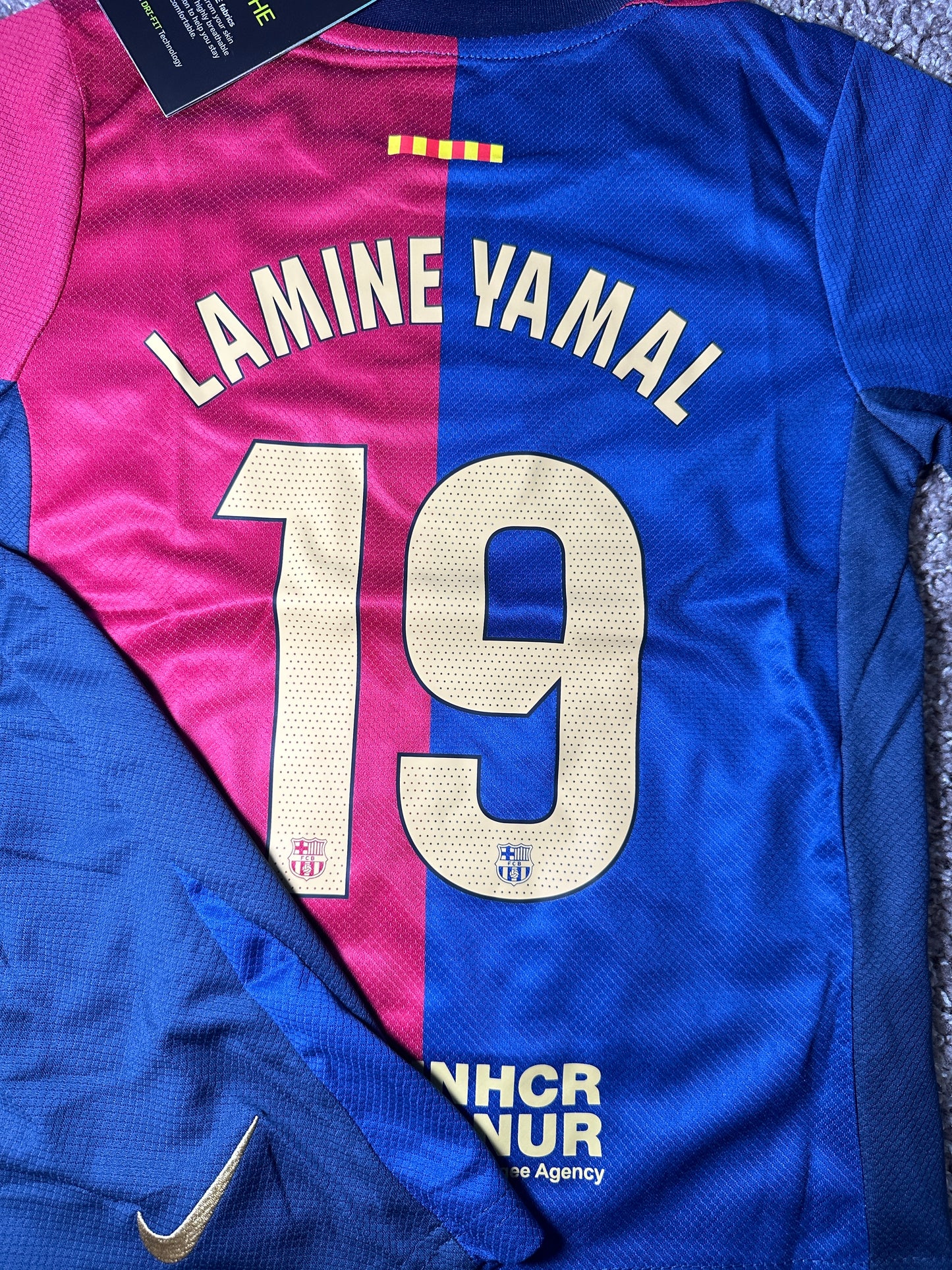 Barcelona 2024/25 Lamine Yamal #19 Home Soccer Jersey & Shorts Kids Size