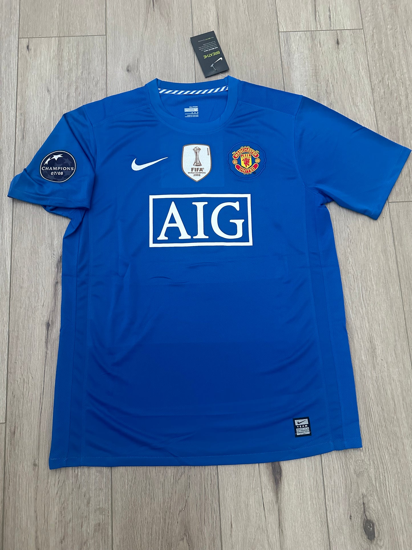 Manchester United Ronaldo 2009 Soccer Jersey Away Blue Champions Men Football