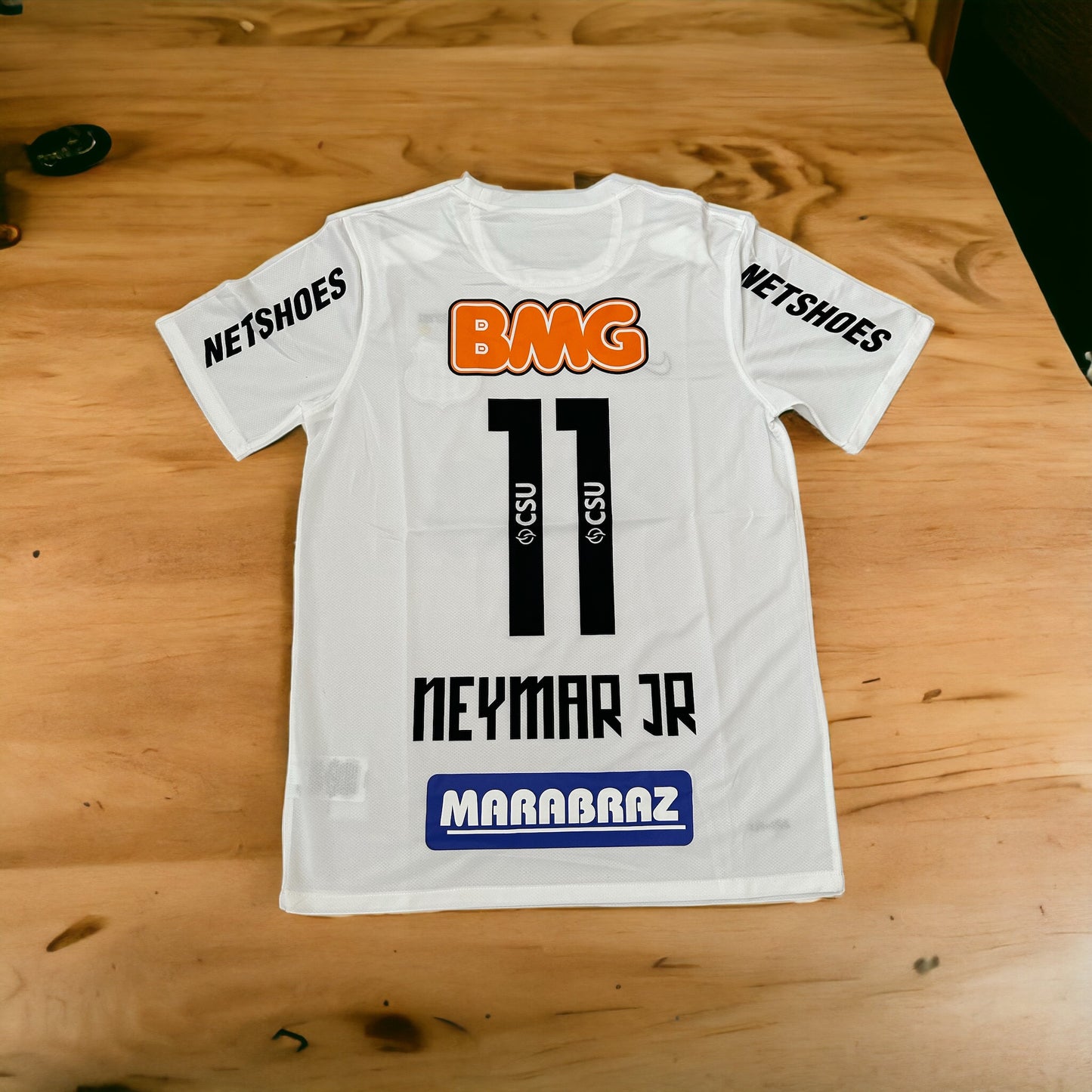 Neymar Jr #11 Santos 11/12 Retro Home White Soccer Jersey True Size Men Shirt