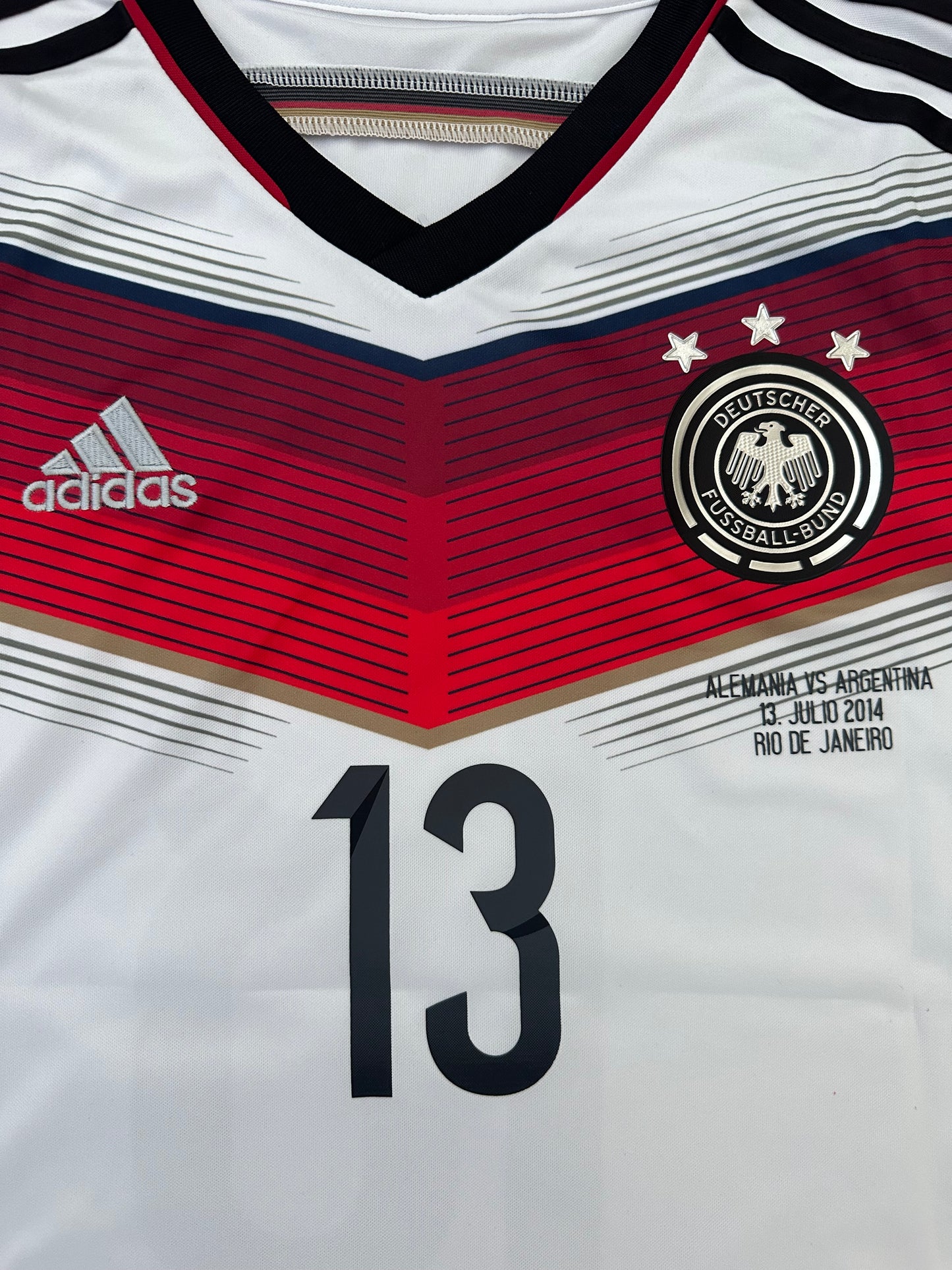 Germany Team Thomas Muller #13 FWC 2014 Home white Retro Soccer Jersey Men Size