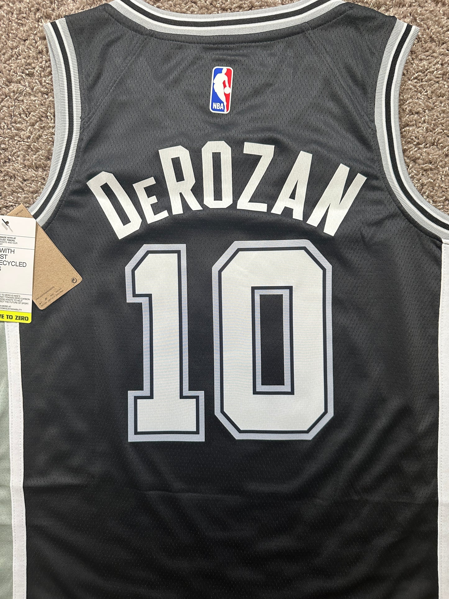 San Antonio Spurs Jersey DeRozan #10 Black Basketball Men’s