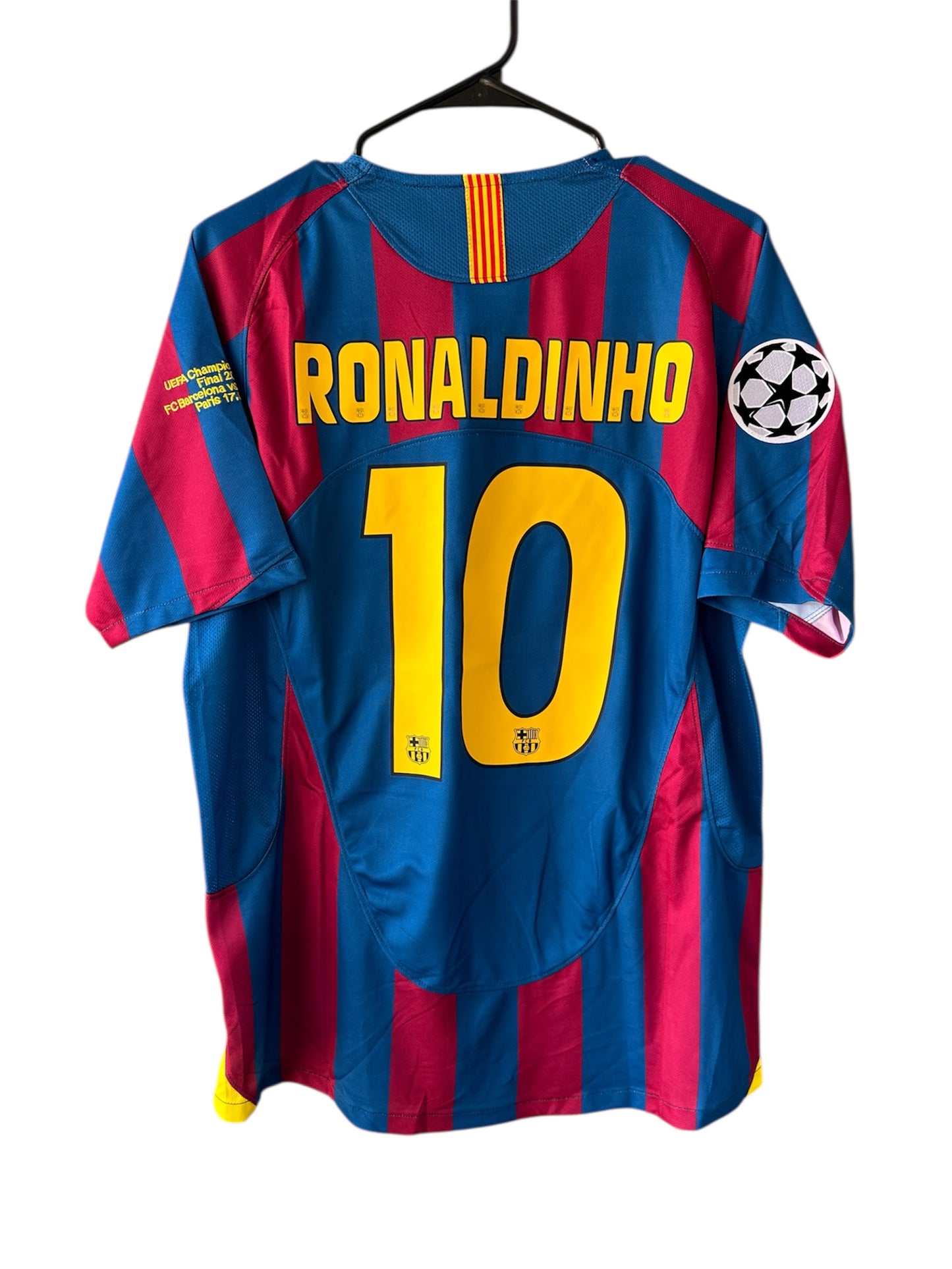 Barcelona Final 2006 Ronaldinho Gaucho #10 Soccer Jersey UCL Size Regula Men