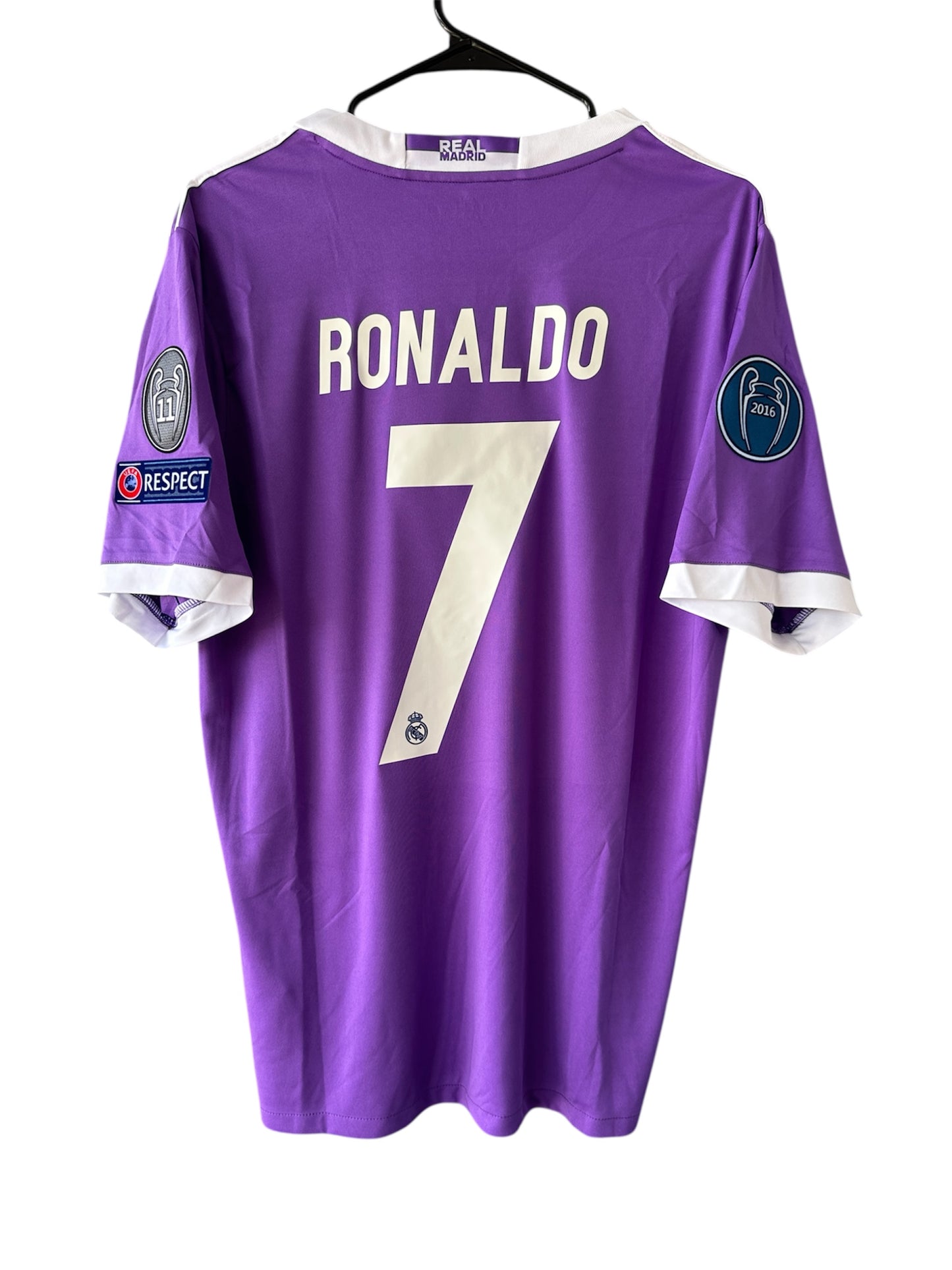 Real Madrid Retro Cardiff Final 2017 Cristiano Ronaldo #7 Away Purple Men Football
