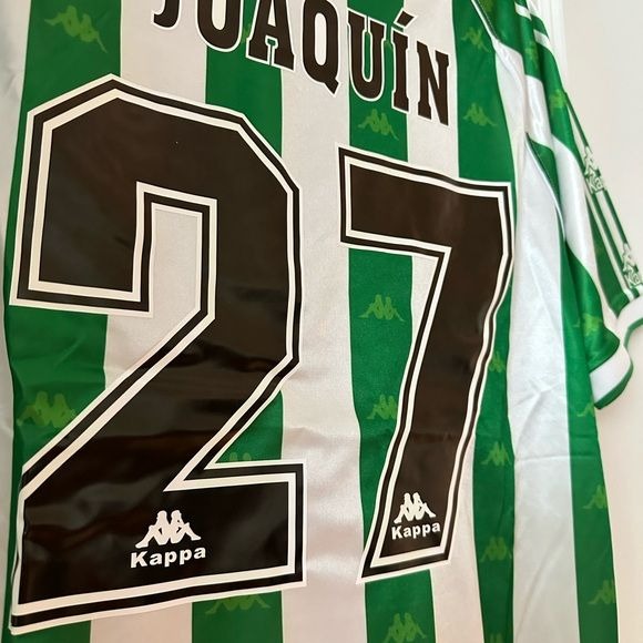 Real Betis Joaquin #27 Retro Soccer Jersey Home Green 95/97 Men size Shirt