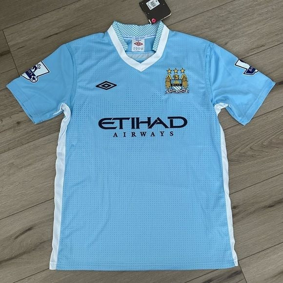Manchester City Kun Aguero 2012 Soccer Jersey #16 Home Football Men Size Shirt