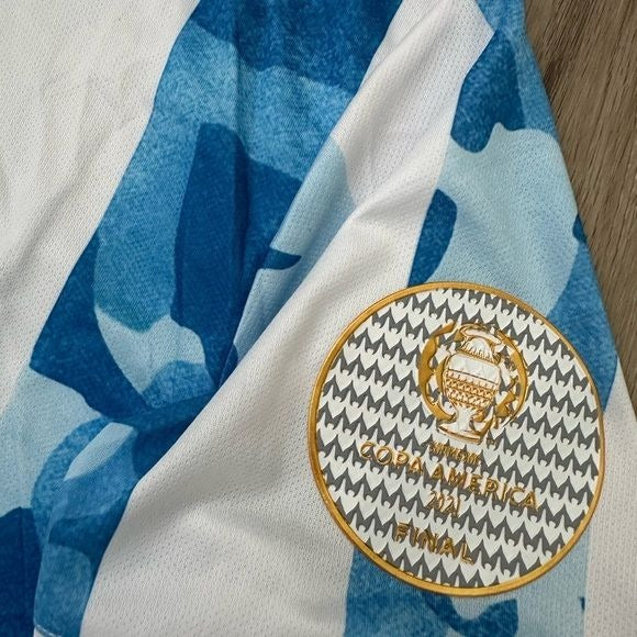 Argentina Messi 10 Soccer Jersey Home Albiceleste 2021 Copa America Final Men