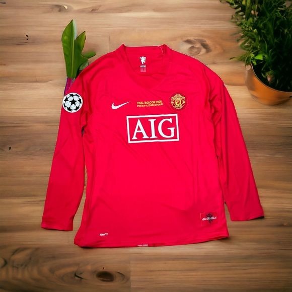 Manchester United Ronaldo #7 2008 UCL Final’s Retro Soccer Jersey Home Red Men