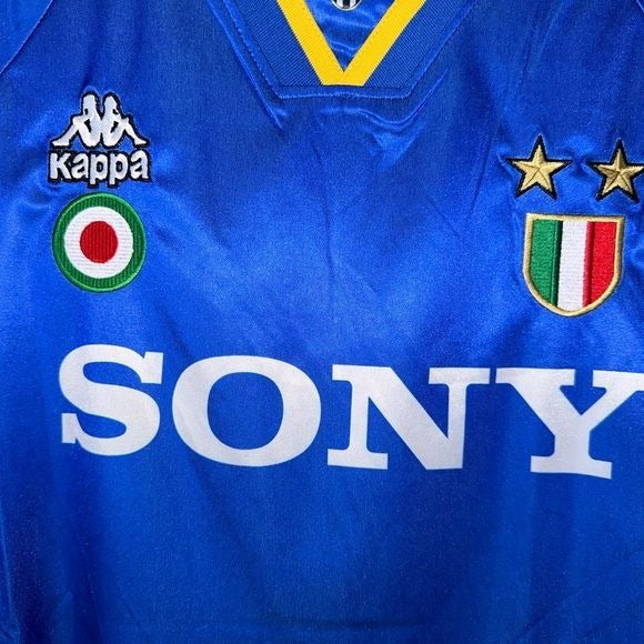 Juventus #10 Alessandro Del Piero 1995/96 Retro Soccer Jersey Away Blue Men Size