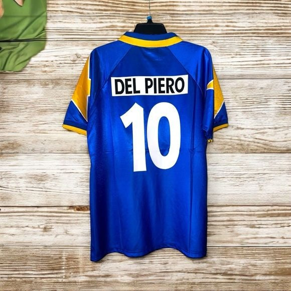 Juventus #10 Alessandro Del Piero 1995/96 Retro Soccer Jersey Away Blue Men Size