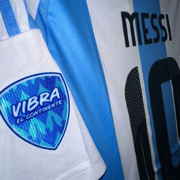 Argentina Lionel Messi #10 Soccer Jersey 2024 Final Cup Home Blue Men Size Shirt