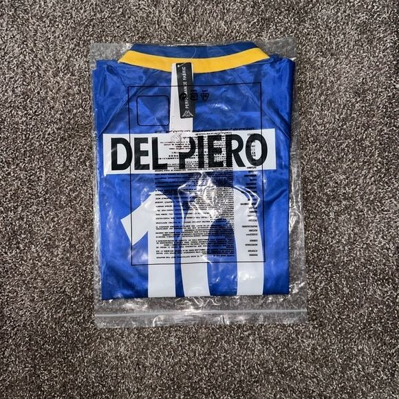 Juventus #10 Alessandro Del Piero 1995/96 Retro Soccer Jersey Away Blue Men Size