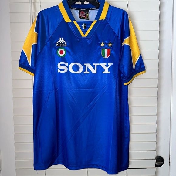 Juventus #10 Alessandro Del Piero 1995/96 Retro Soccer Jersey Away Blue Men Size