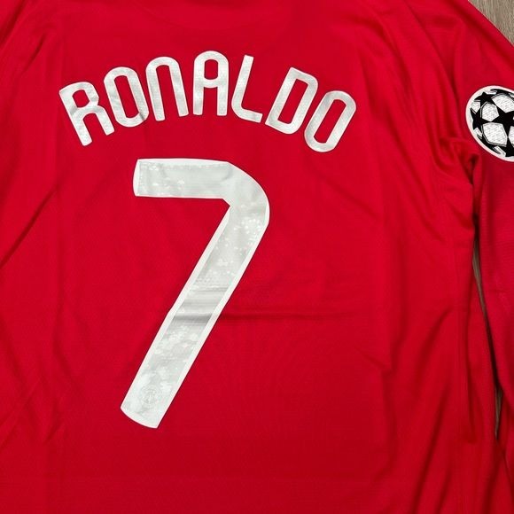 Manchester United Ronaldo #7 2008 UCL Final’s Retro Soccer Jersey Home Red Men