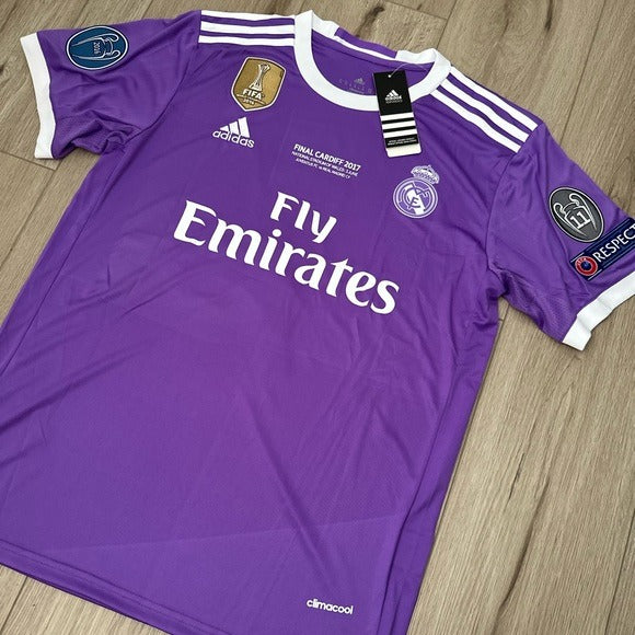 Real Madrid Retro Cardiff Final 2017 Cristiano Ronaldo #7 Away Purple Men Football