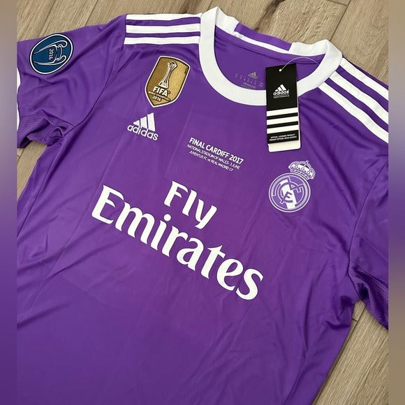 Real Madrid Retro Cardiff Final 2017 Cristiano Ronaldo #7 Away Purple Men Football