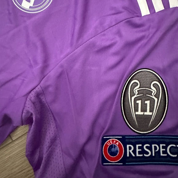Real Madrid Retro Cardiff Final 2017 Cristiano Ronaldo #7 Away Purple Men Football