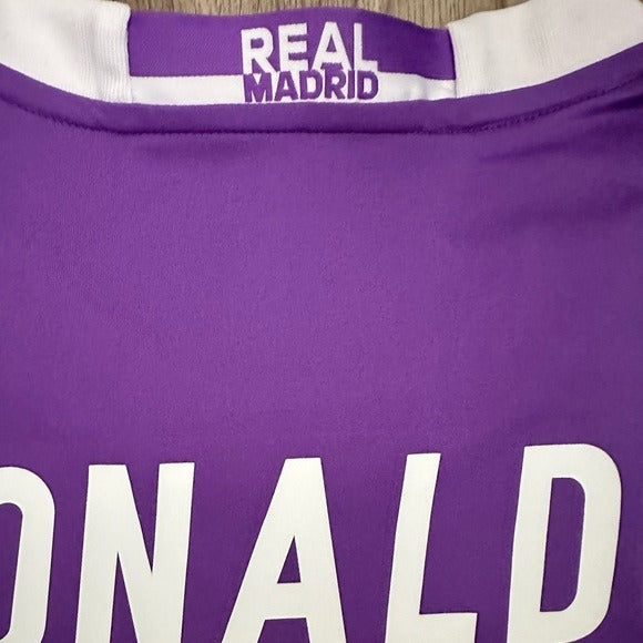 Real Madrid Retro Cardiff Final 2017 Cristiano Ronaldo #7 Away Purple Men Football