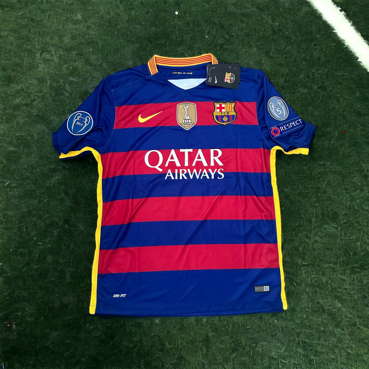 Neymar Jr Barcelona Soccer Jersey 2016 Home Champions Regular Men’s size Shirt