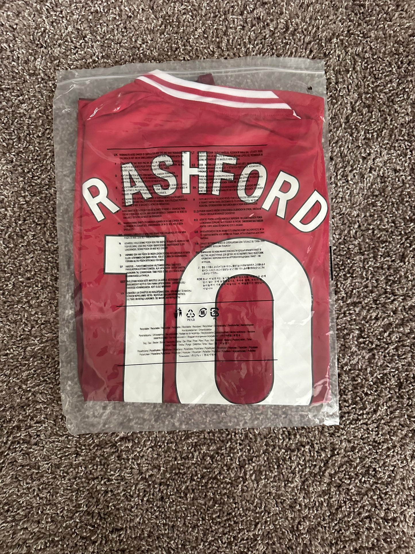 Manchester United Marcus Rashford #10 Home Red 2024/25 Soccer Jersey Men Size