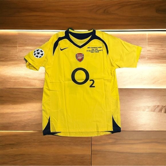 Arsenal Thierry Henry #14 Retro Soccer Jersey 2006 Final’s UCL Yellow men Size