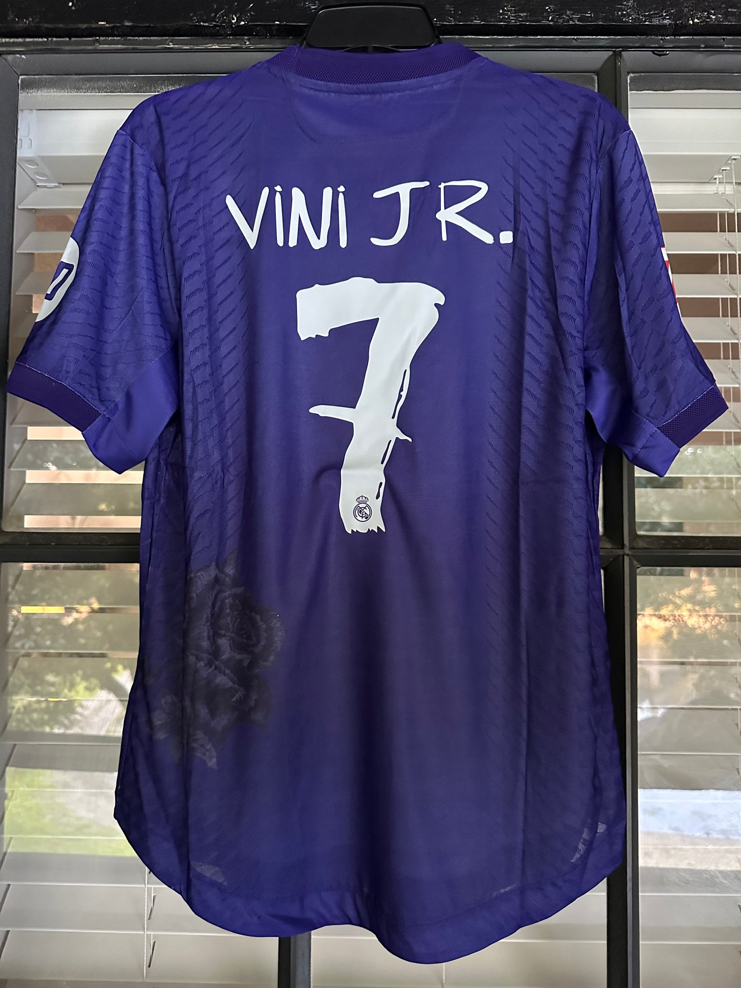 Real Madrid Vini Jr #7 Soccer Jersey 23/24 Purple Men Shirt Size Football Player